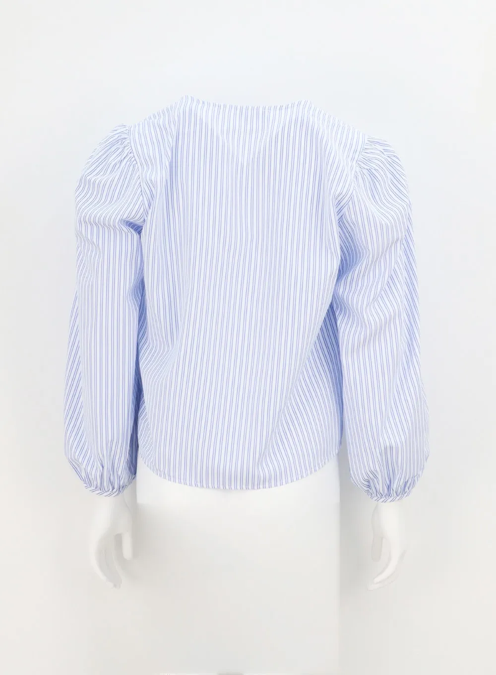 Puff Sleeve Pinstripe Blouse OA320