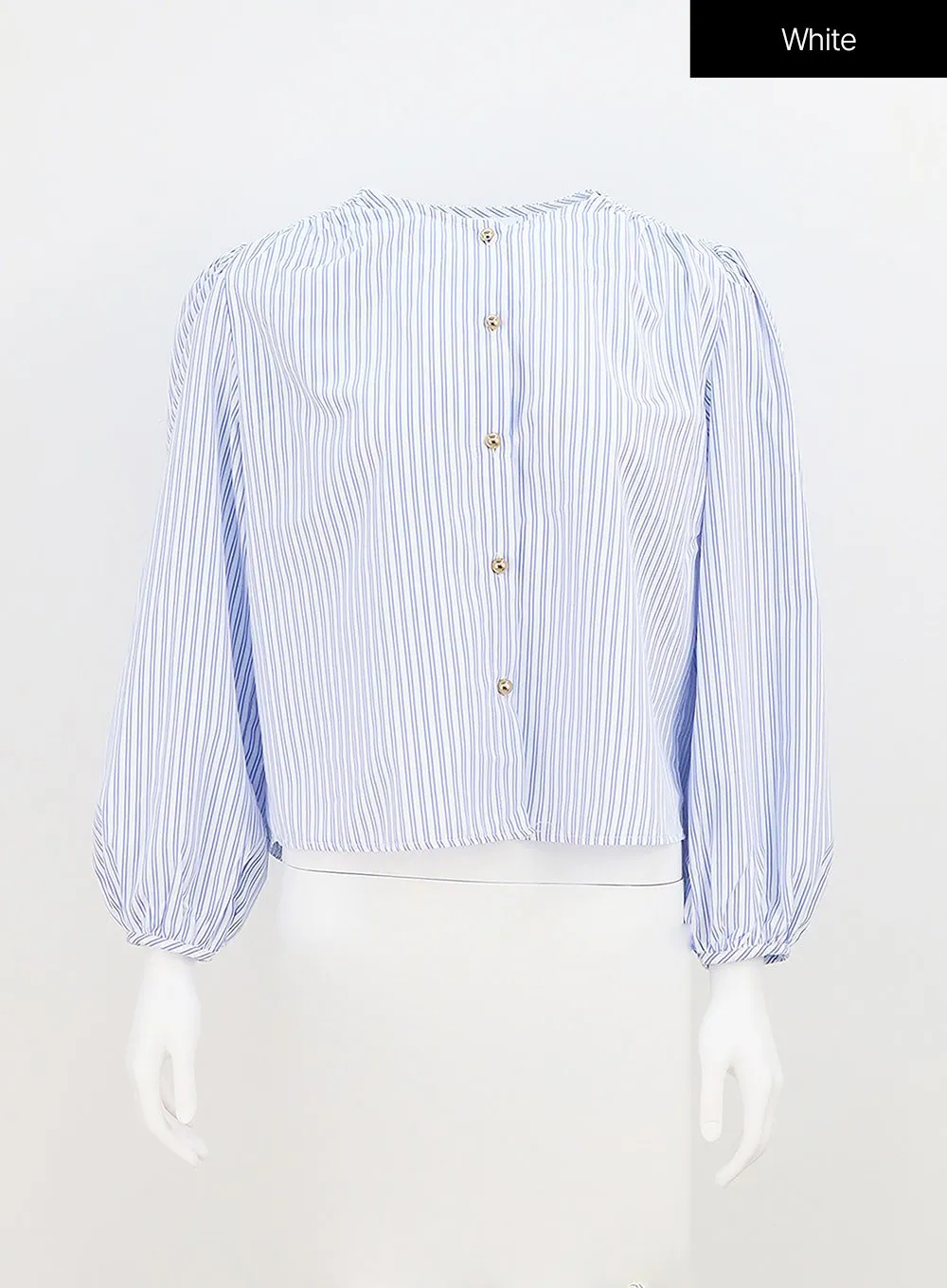 Puff Sleeve Pinstripe Blouse OA320