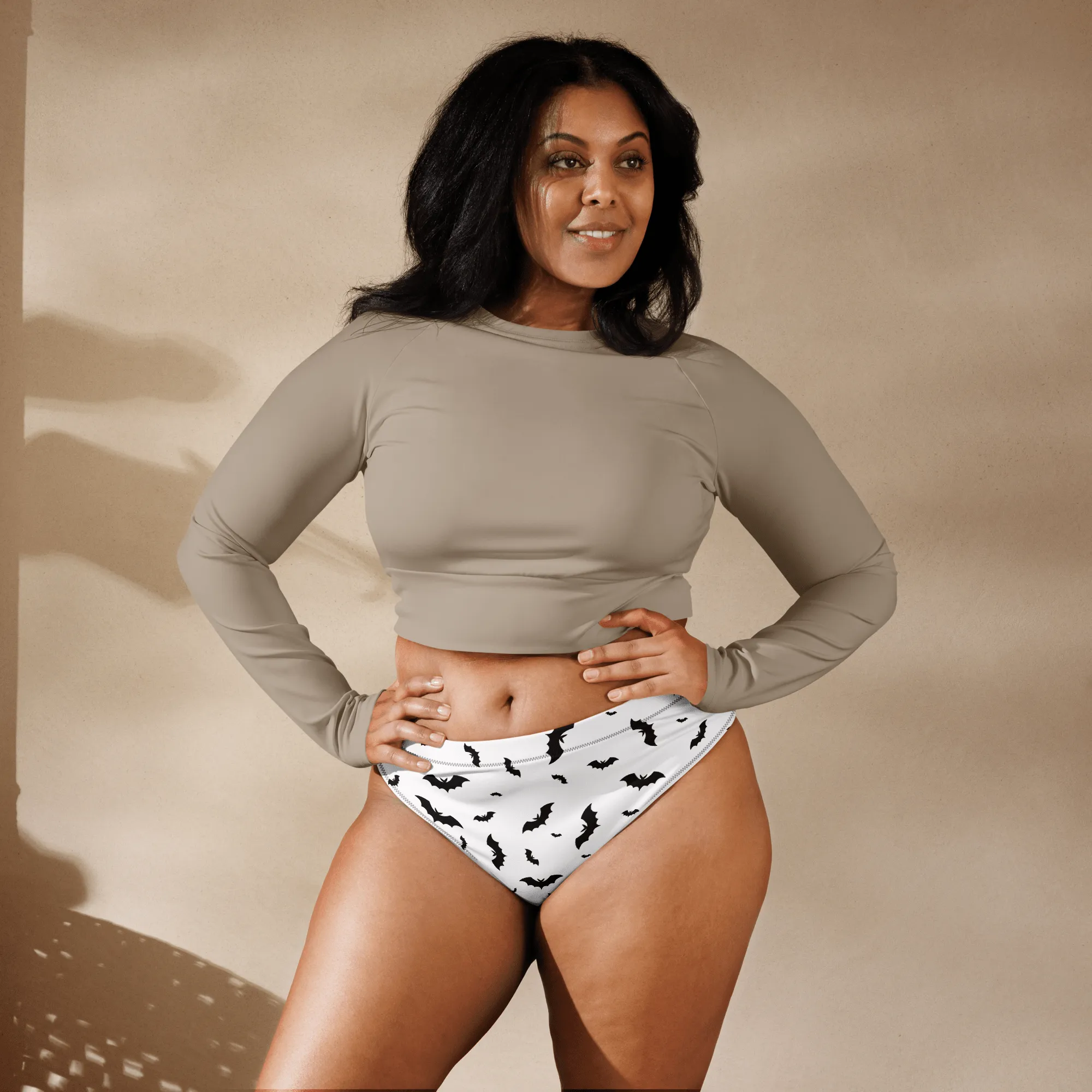 Seeing Double Split Bats Sport High-Waisted Bikini Bottom