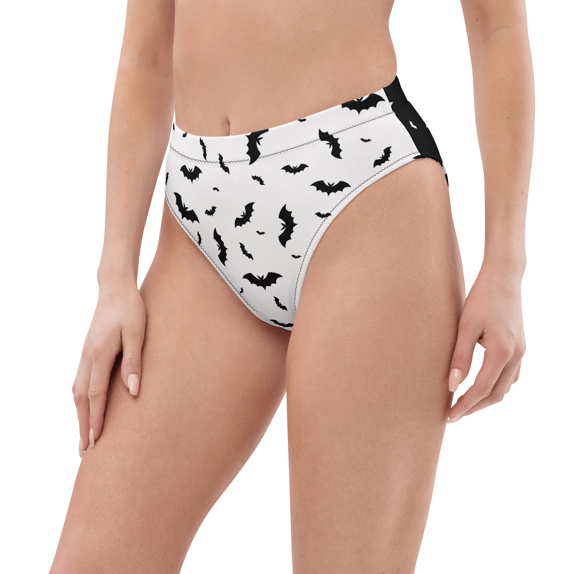 Seeing Double Split Bats Sport High-Waisted Bikini Bottom