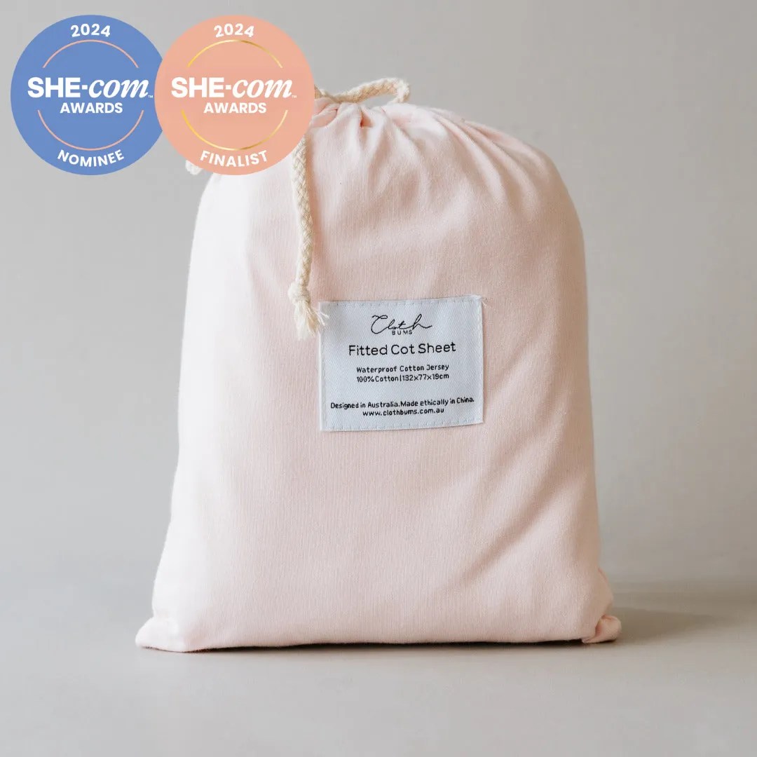 Waterproof Cot Sheet - Rose